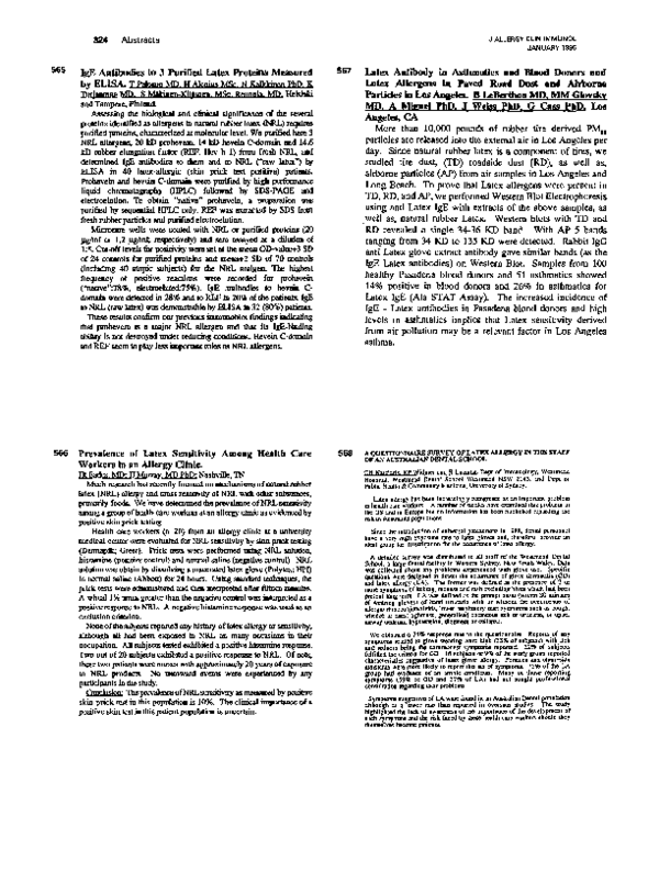 (PDF) 568 A questionnaire survey of latex allergy in the staff of an