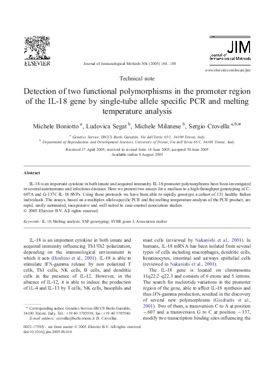 (PDF) Detection of two functional polymorphisms in the promoter region ...