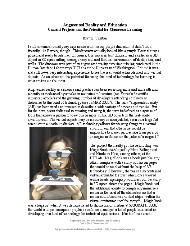 Pdf Augmented Reality And Education Pdf Augmented Reality And Education