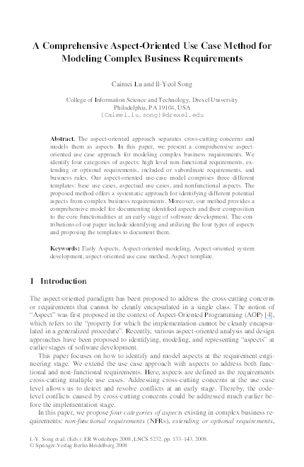 (PDF) A Comprehensive Aspect-Oriented Use Case Method for Modeling ...