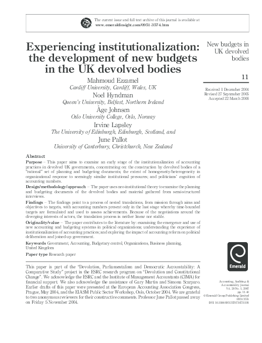 Essay on institutionalization image