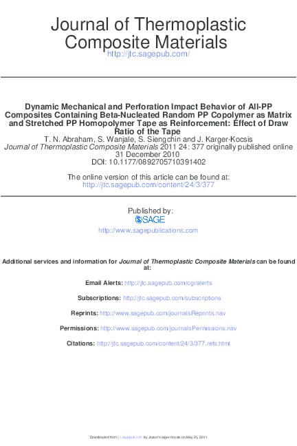 (PDF) Tensile mechanical and perforation impact behavior of all-PP ...