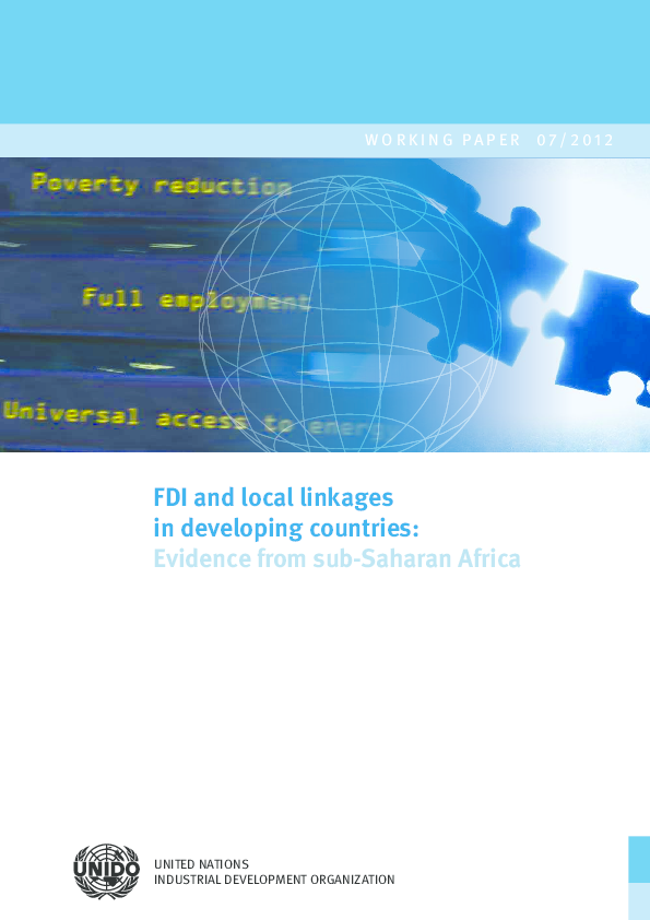 (PDF) FDI and Local Linkages in Developing Countries Evidence from Sub