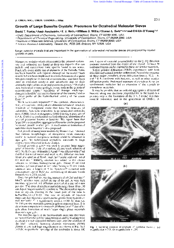 (PDF) Growth of large buserite crystals: precursors for octahedral ...