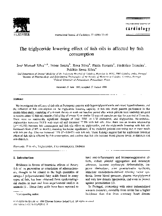 (PDF) The triglyceride lowering effect of fish oils is affected by fish