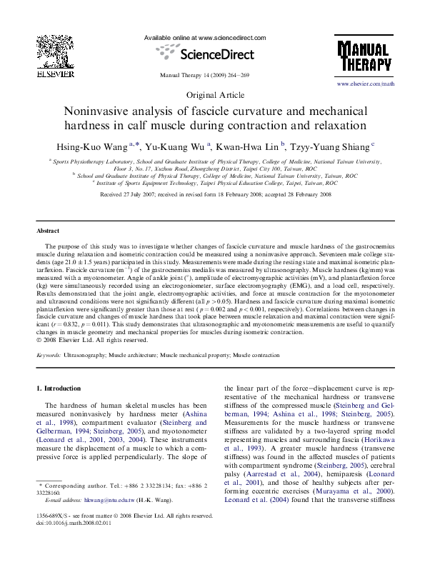 (PDF) Noninvasive analysis of fascicle curvature and mechanical