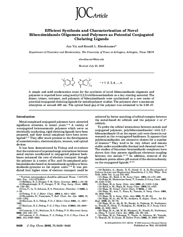 (PDF) Efficient Synthesis and Characterization of Novel Bibenzimidazole ...