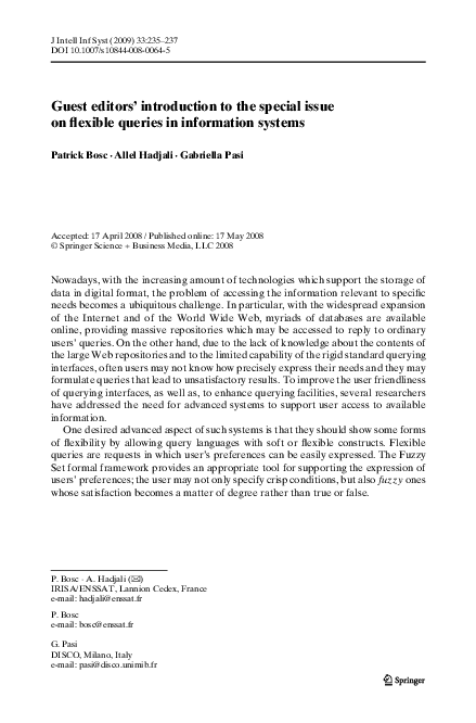 (PDF) Guest Editors' Introduction to the Special Issue on Exploring the ...