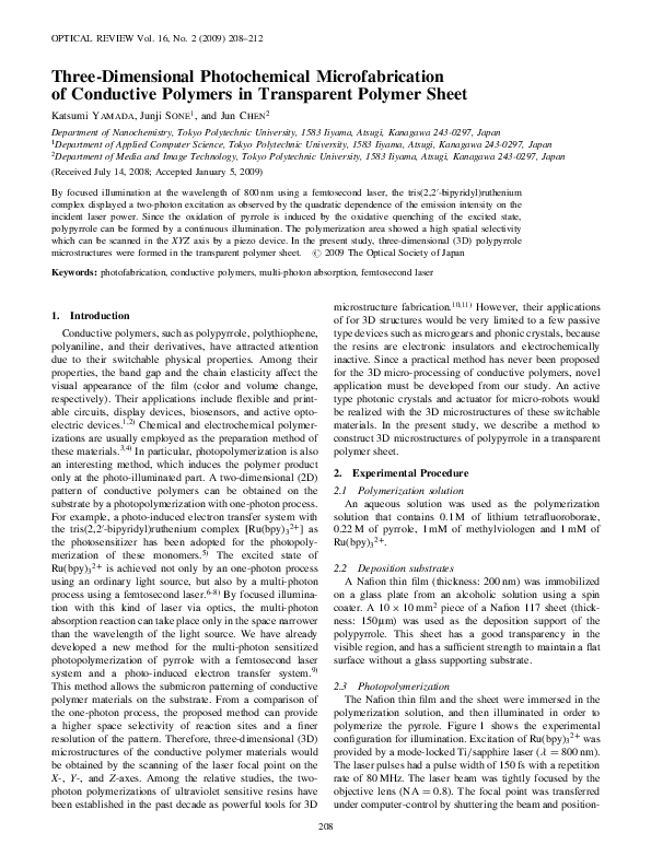 (PDF) Threedimensional photochemical microfabrication of conductive