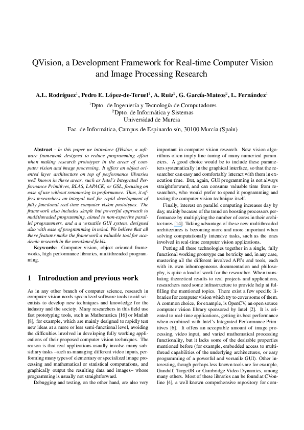 (PDF) QVision, a Development Framework for Real-time Computer Vision ...