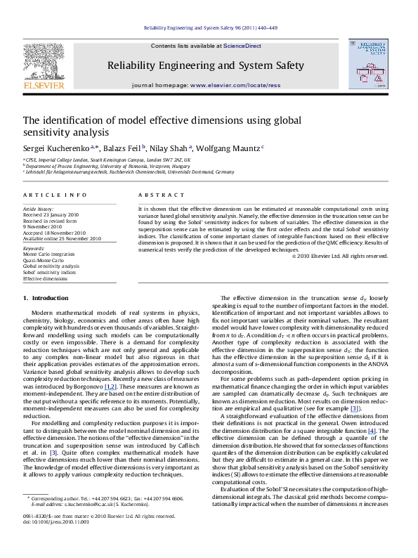 (PDF) The identification of model effective dimensions using global ...