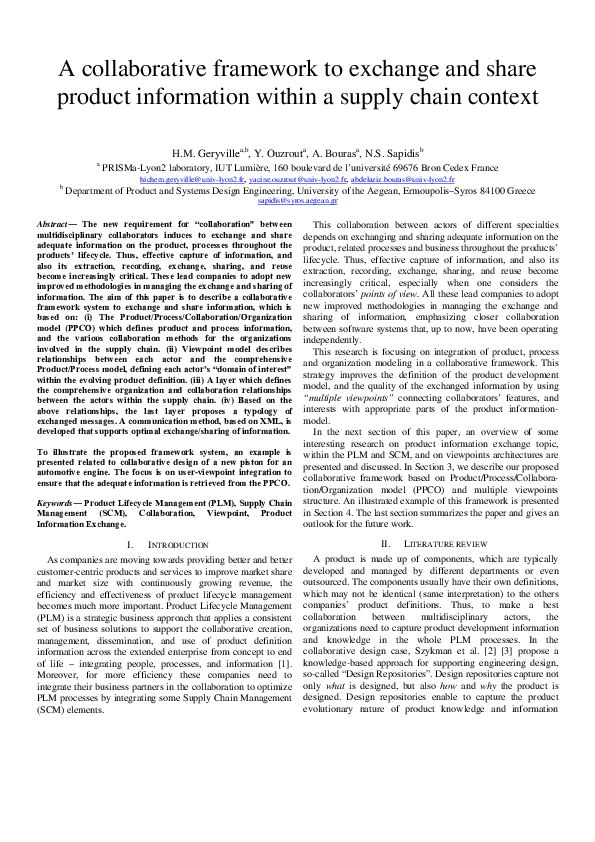 (PDF) A collaborative framework to exchange and share product ...