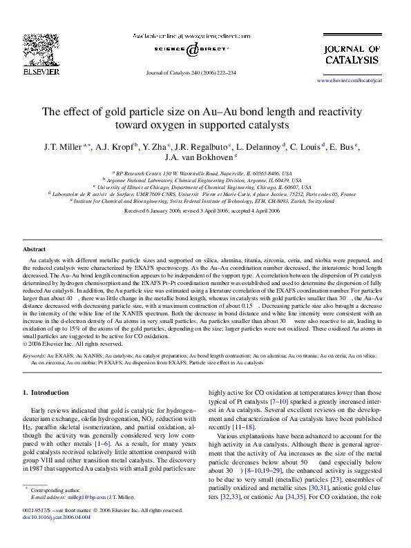 (PDF) The effect of gold particle size on Au Au bond length and ...