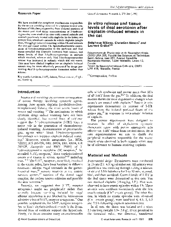 (PDF) In vitro release and tissue levels of ileal serotonin after ...