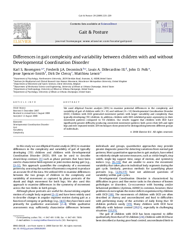 (PDF) Differences in gait complexity and variability between children ...