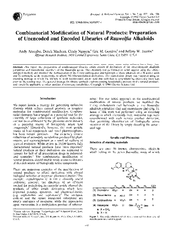 (PDF) Combinatorial modification of natural products: Preparation of ...