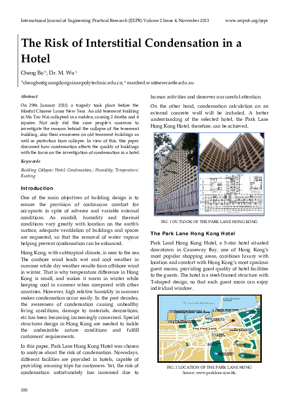 (PDF) The Risk of Interstitial Condensation in a Hotel