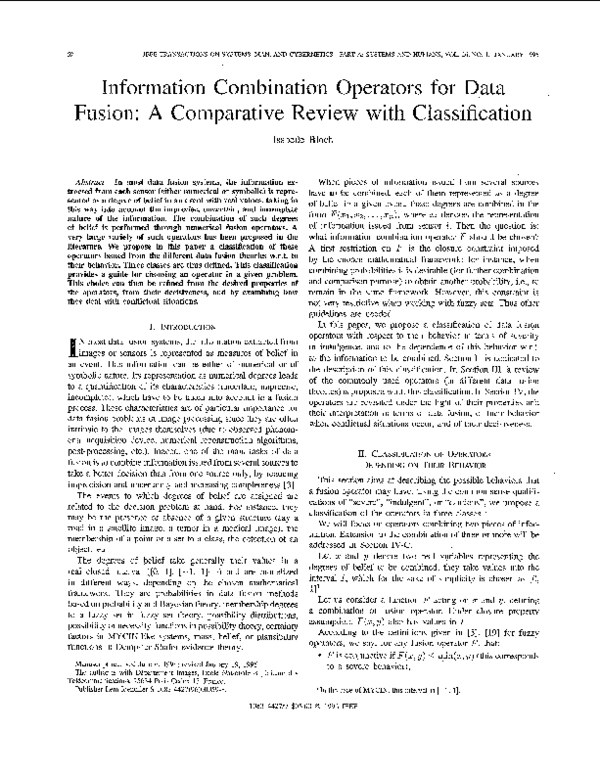 (PDF) Information combination operators for data fusion: a comparative ...