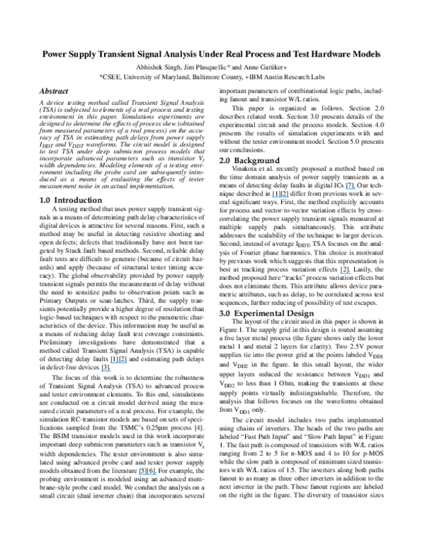 (PDF) Power Supply Transient Signal Analysis Under Real Process and ...