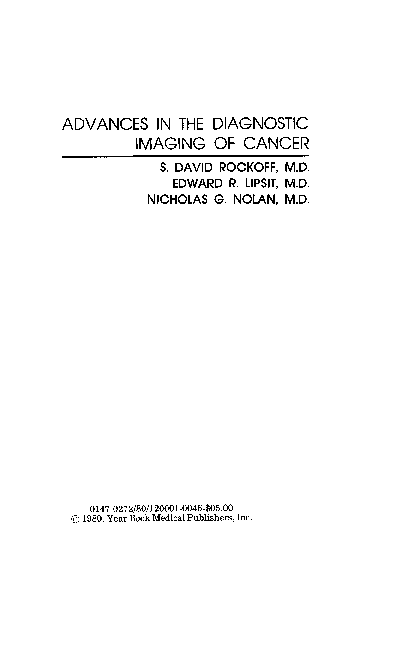 (PDF) Advances in the diagnostic imaging of cancer
