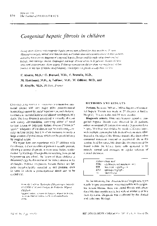 (PDF) Congenital hepatic fibrosis in children