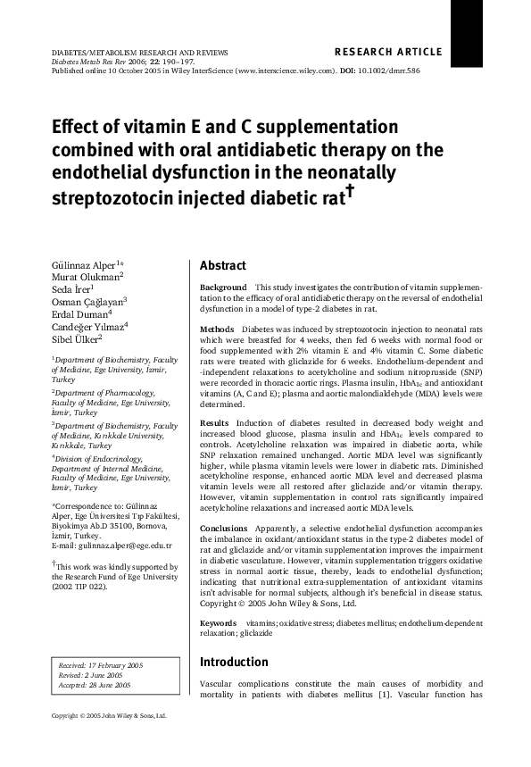(PDF) Effect of vitamin E and C supplementation combined with oral ...