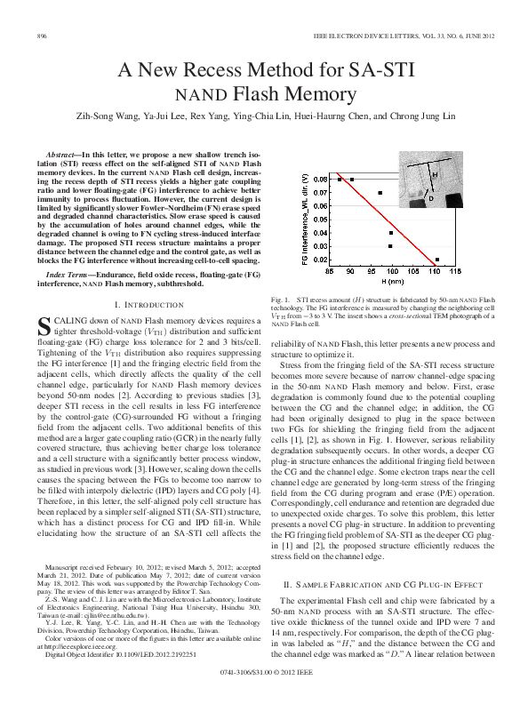 (PDF) A New Recess Method for SA-STI nand Flash Memory
