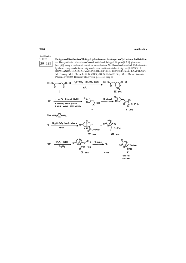 (PDF) Design and synthesis of bridged γ-lactams as analogues of β ...