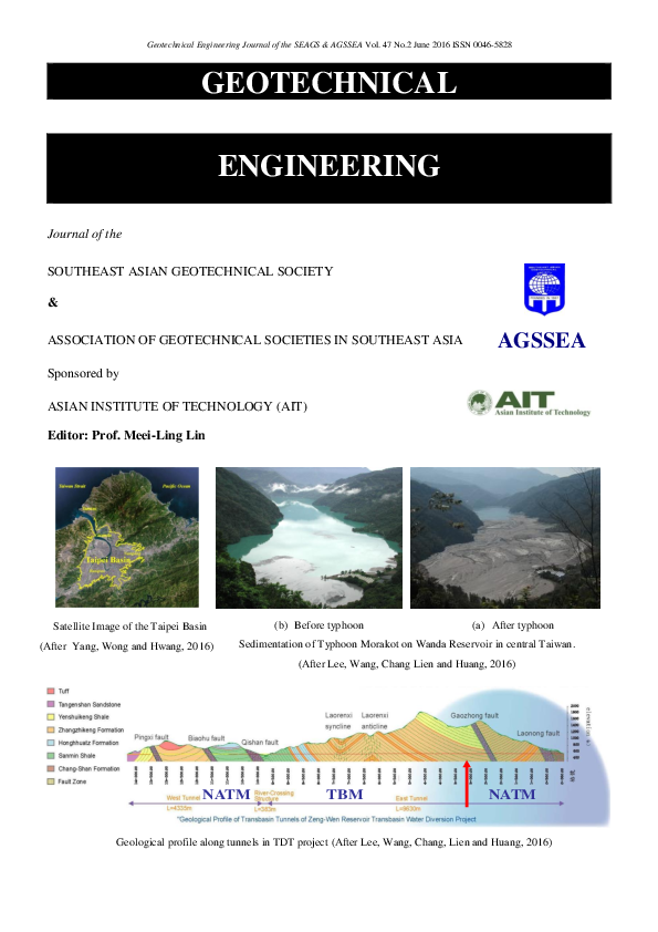 (PDF) Geotechnical Engineering Journal of the SEAGS & AGSSEA Vol. 47 No ...