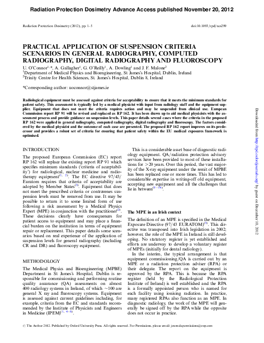 (PDF) Practical application of suspension criteria scenarios in general