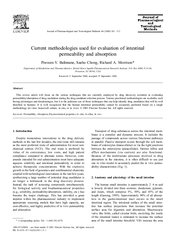 (PDF) Current methodologies used for evaluation of intestinal ...