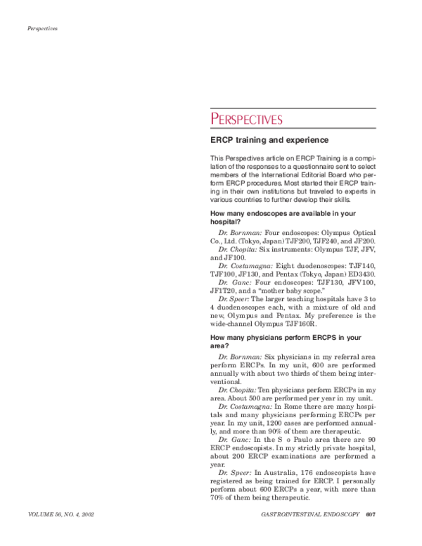 (PDF) ERCP training and experience