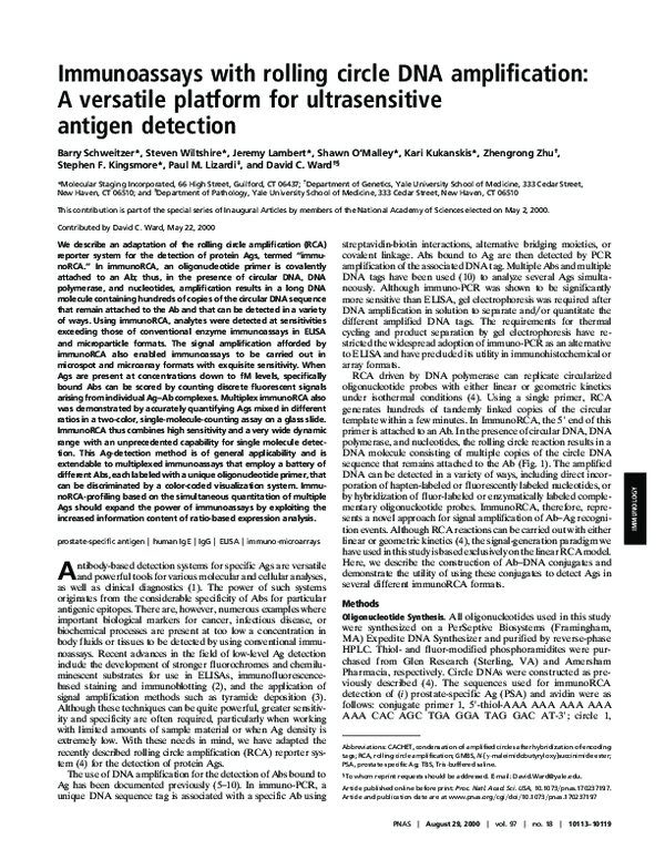 (PDF) Inaugural Article: Immunoassays with rolling circle DNA ...