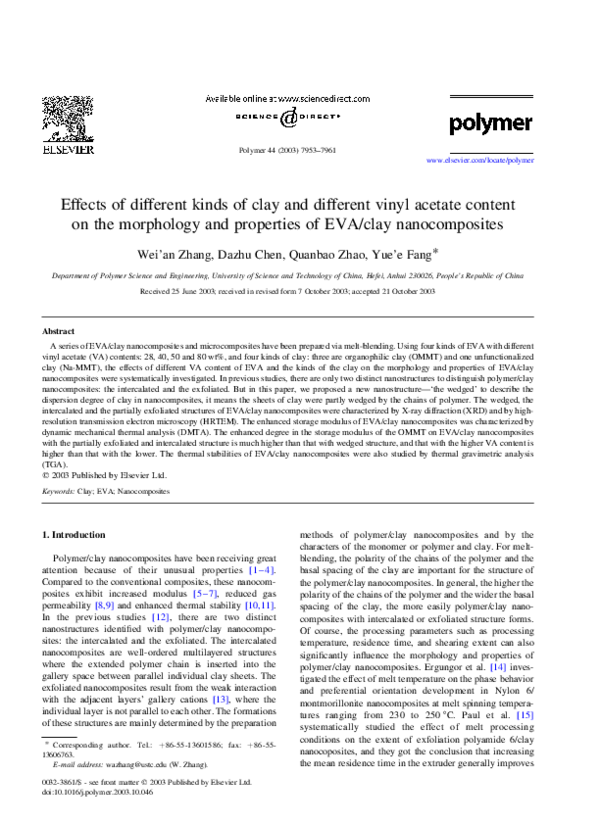 (PDF) Effects of maleic anhydride grafted ethylene/vinyl acetate