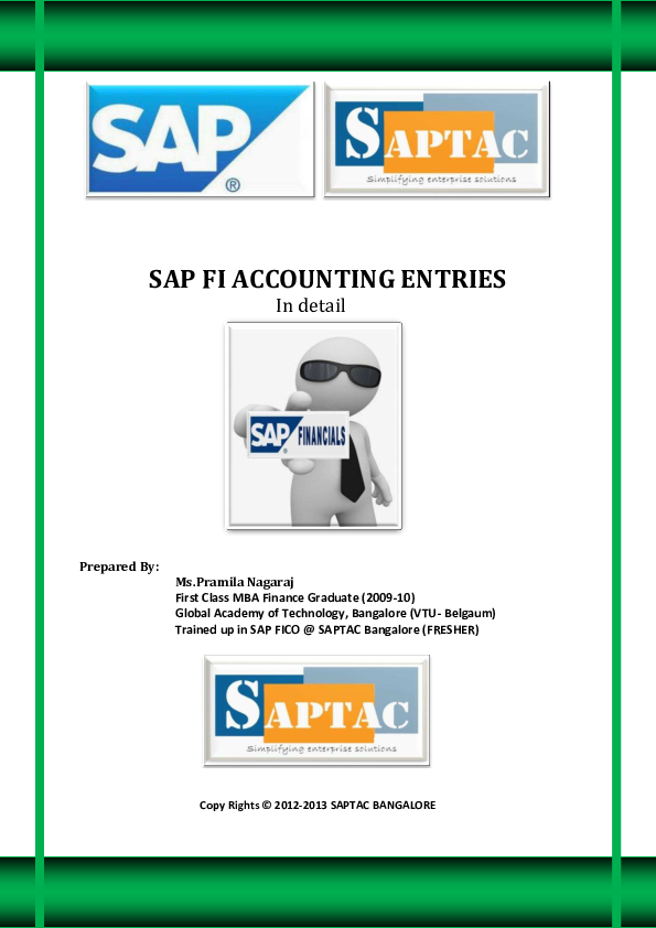 (PDF) SAP FI ACCOUNTING ENTRIES In detail10) Global Academy of