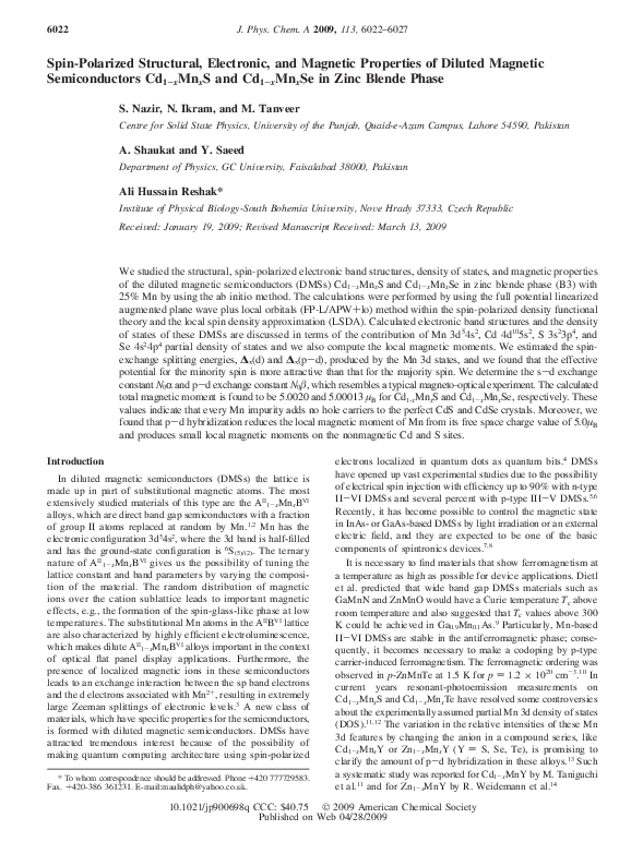 (PDF) Spin-polarized structural, electronic and magnetic properties of ...