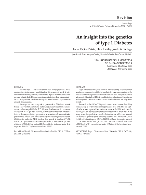(PDF) An insight into the genetics of type 1 Diabetes