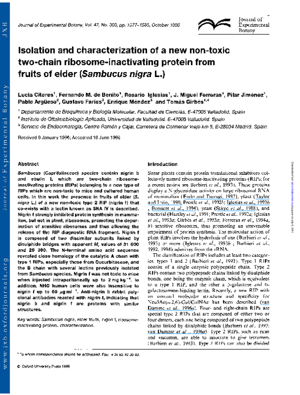 (PDF) Isolation and characterization of a new non-toxic two-chain ...