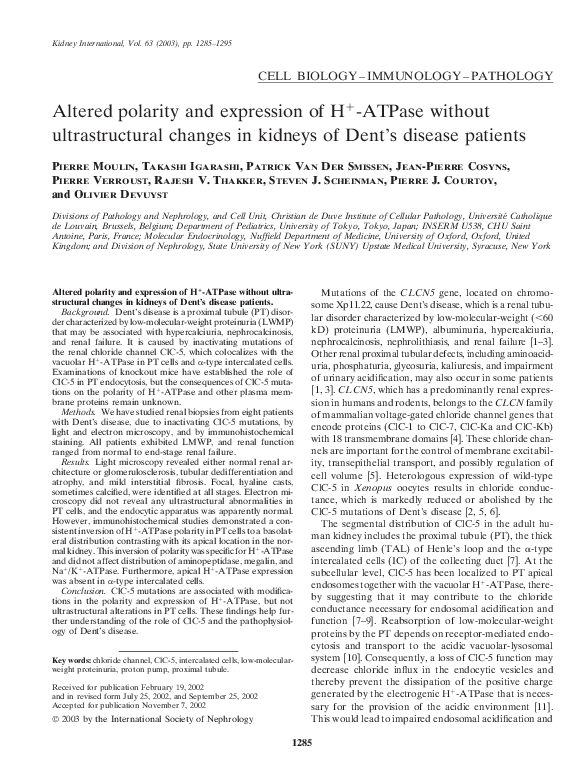 (PDF) Altered polarity and expression of H+ATPase without ...