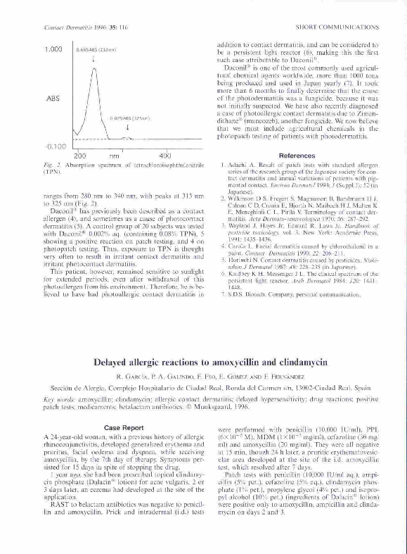 (PDF) Delayed allergic reactions to amoxycillin and clindamycin