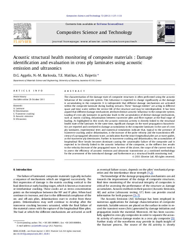 (PDF) Acoustic structural health monitoring of composite materials
