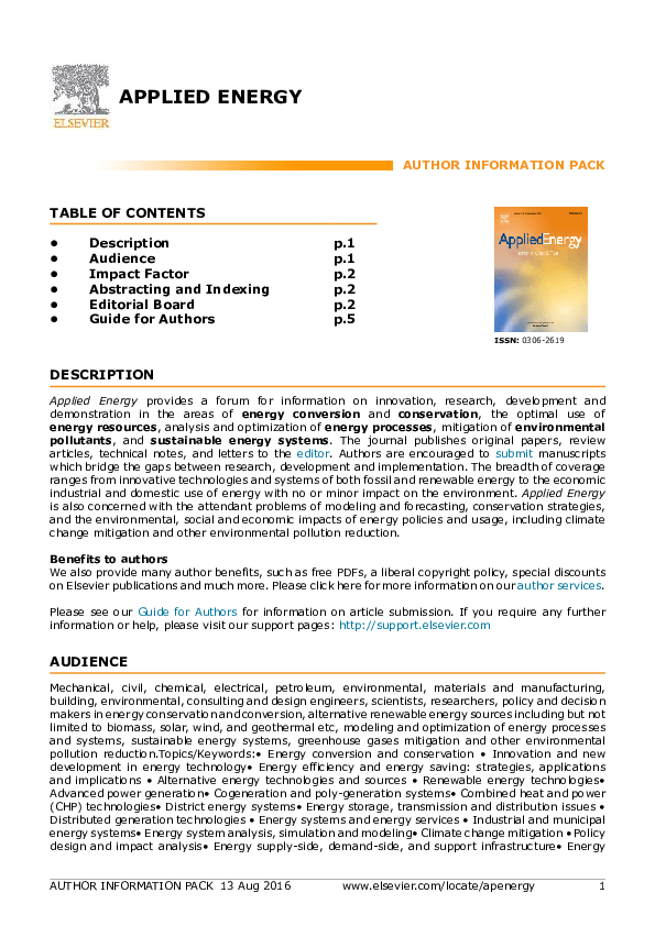 PDF) APPLIED ENERGY AUTHOR INFORMATION PACK