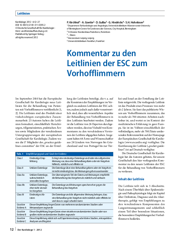 Esc-Guidelines Zum Vorhofflimmern – QZUW