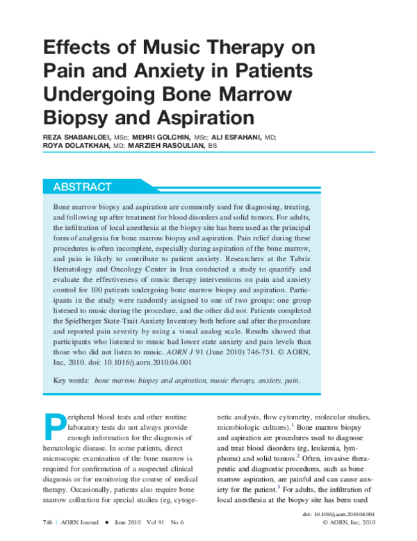 (PDF) Effects of Music Therapy on Pain and Anxiety in Patients ...