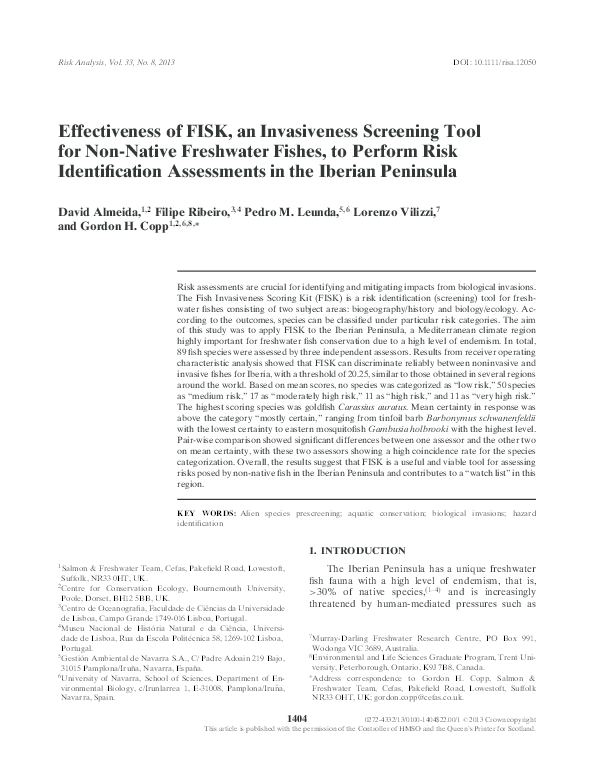 (PDF) Effectiveness of FISK, an Invasiveness Screening Tool for Non ...