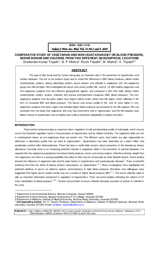 (PDF) COMPARATIVE STUDY OF VEGETARIAN AND NON-VEGETARIAN DIET ON BLOOD ...