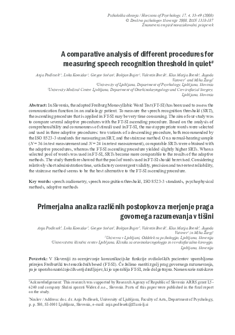 (PDF) A comparative analysis of different procedures for measuring ...