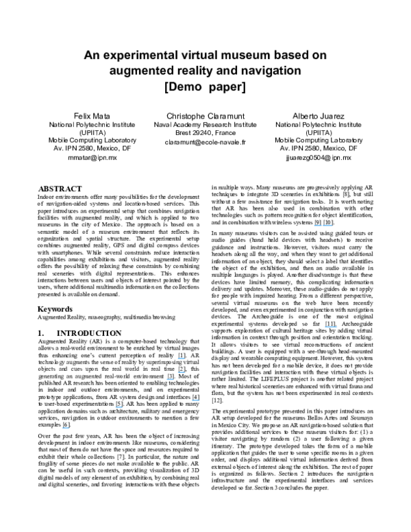(PDF) An experimental virtual museum based on augmented reality and ...