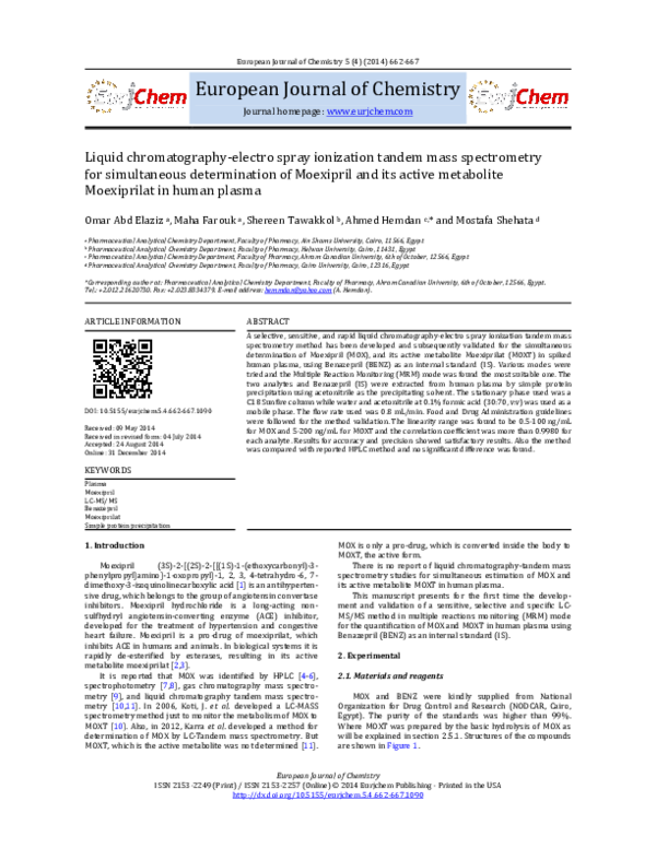 (PDF) Liquid chromatography/electrospray ionization tandem mass ...