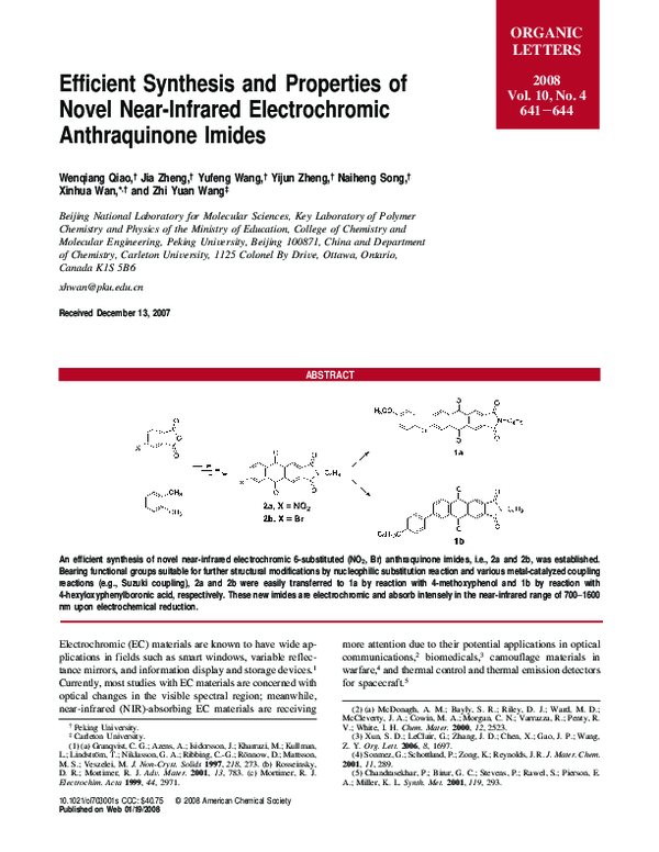 (PDF) Efficient Synthesis and Properties of Novel Near-Infrared ...